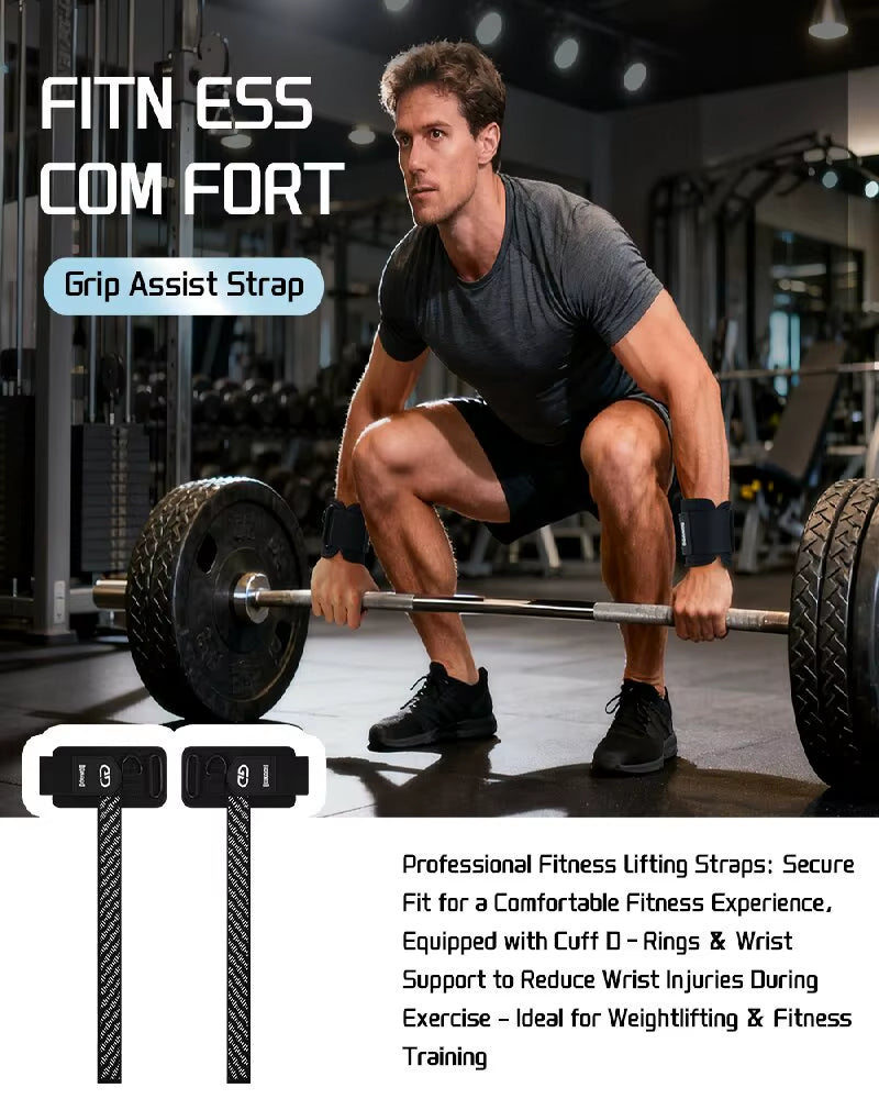 2Pcs Weightlifting Wrist Straps Strength Training Adjustable Non-Slip Gym Booster Bands Fitness Lifting Support Sports Grip Ban