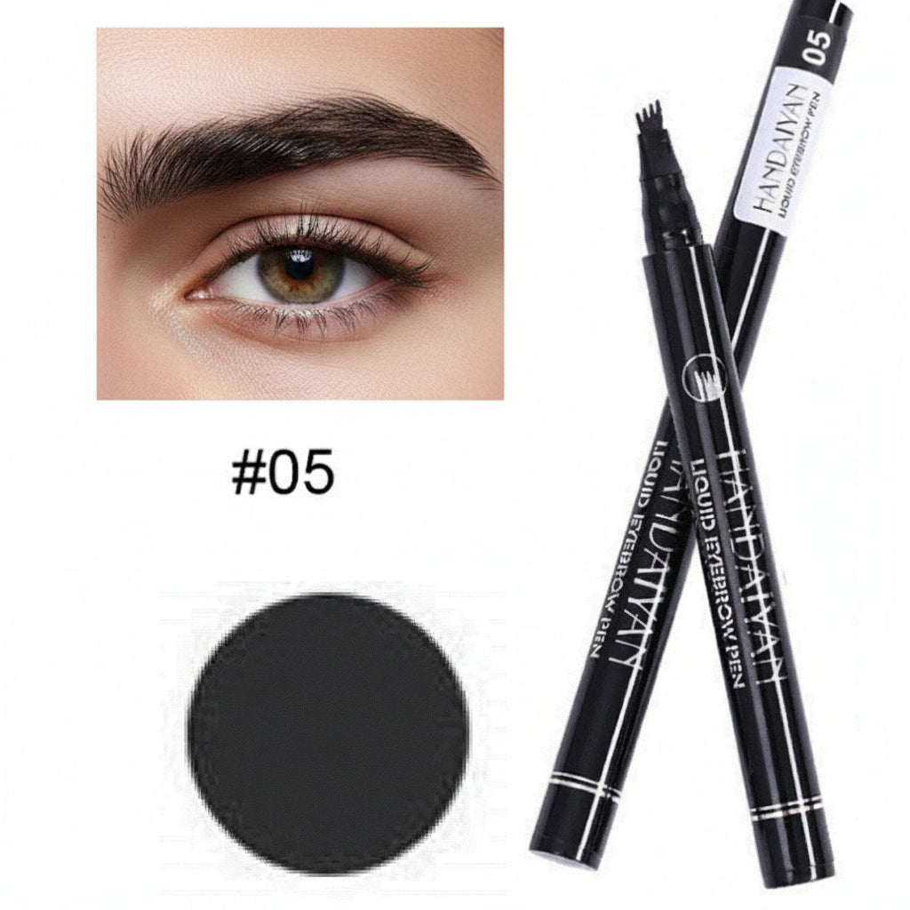 New 3D Eyebrow Tattoo Fork Pen Pencil Microblading 4Tip Brow Enhancer Waterproof