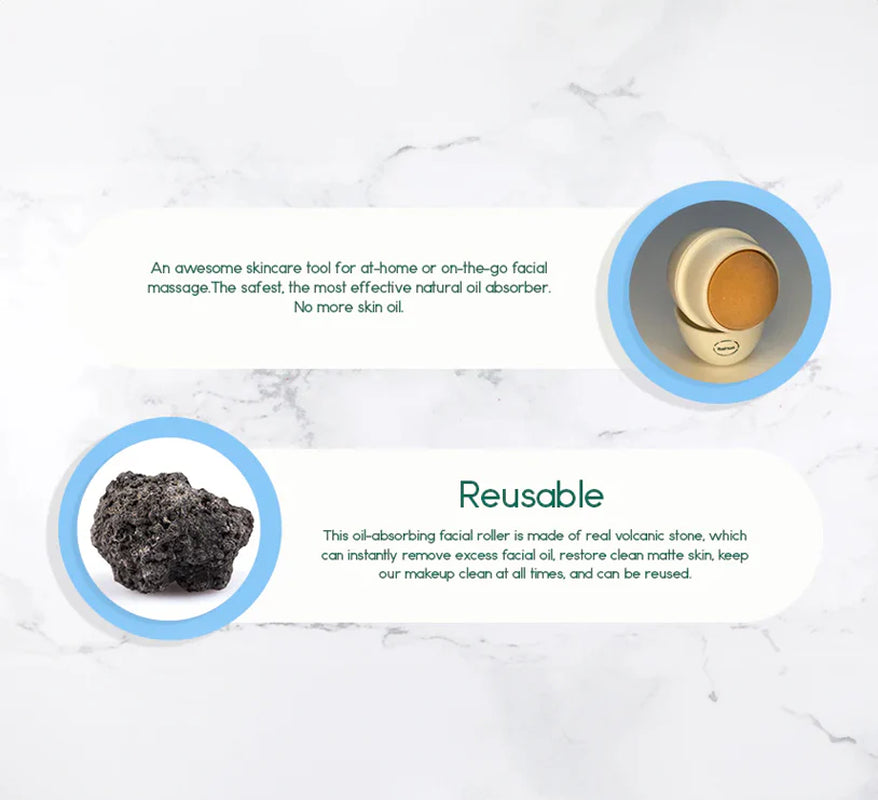 Experience Flawless Skin with Our Volcanic Stone Oil-Absorbing Face Roller