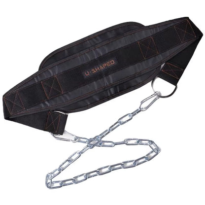 Thick Neoprene Weight Lifting Belt with Chain Dipping Belt for Pull up Chin up Kettlebell Barbell Fitness Bodybuilding Gym Belt