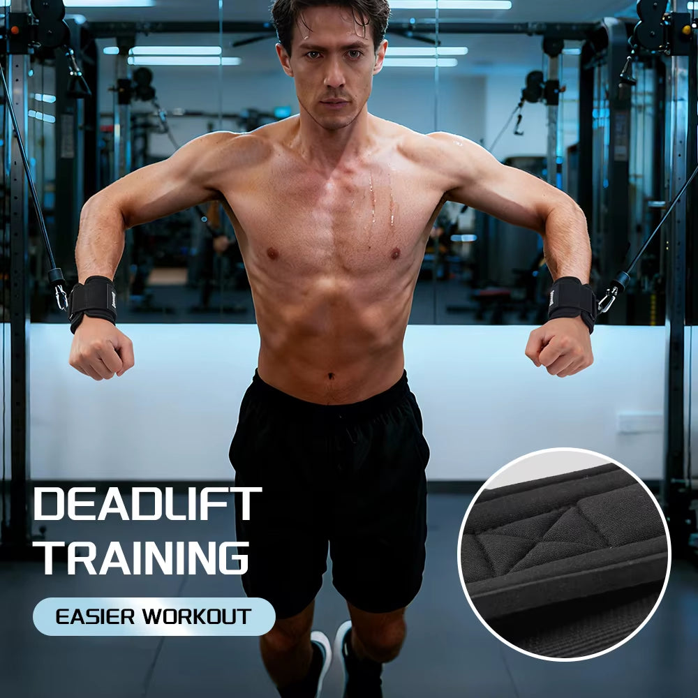 2Pcs Weightlifting Wrist Straps Strength Training Adjustable Non-Slip Gym Booster Bands Fitness Lifting Support Sports Grip Ban