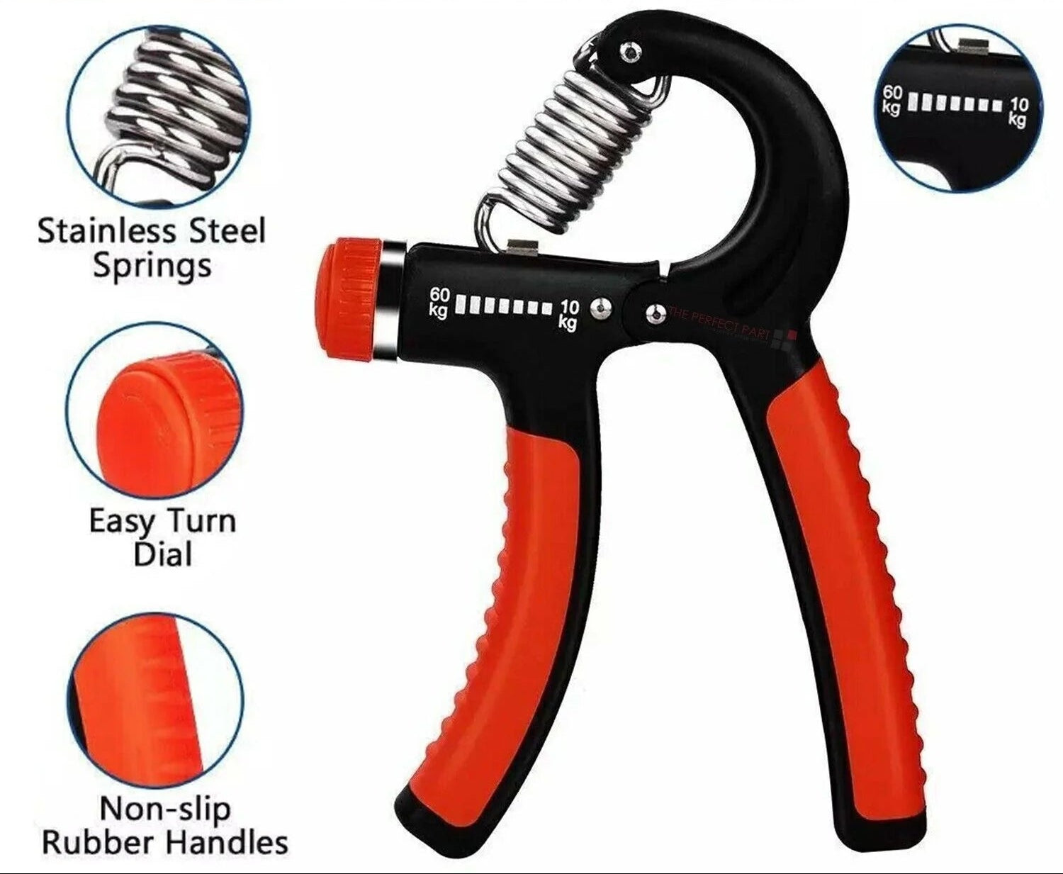 Hand Grip Strength Power Trainer Gripper Strengthener Adjustable Gym Exerciser
