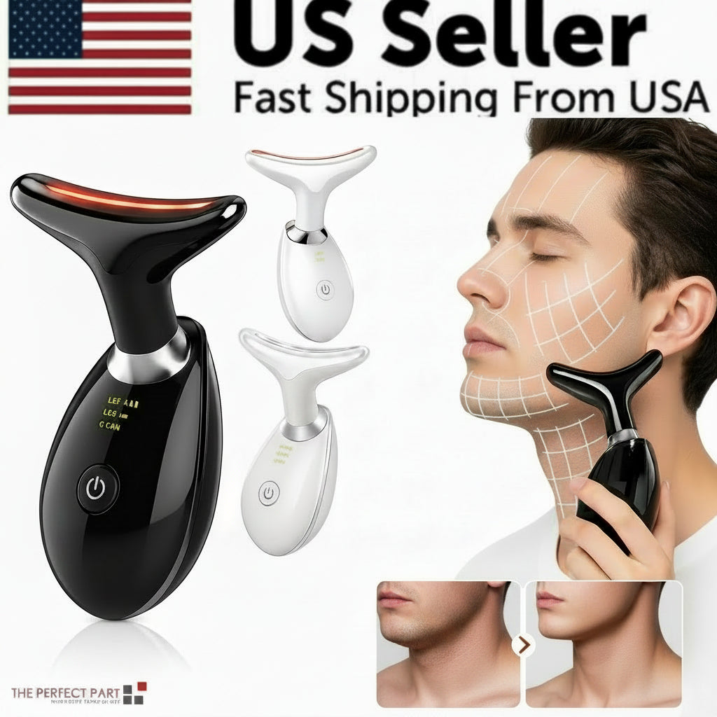Neck Face Lifting Massager Skin Tighten Device LED anti Wrinkle Double Chin US