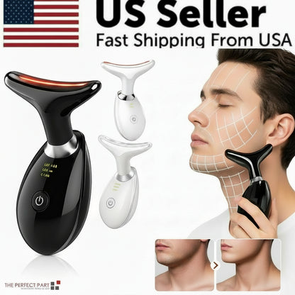 Neck Face Lifting Massager Skin Tighten Device LED anti Wrinkle Double Chin US